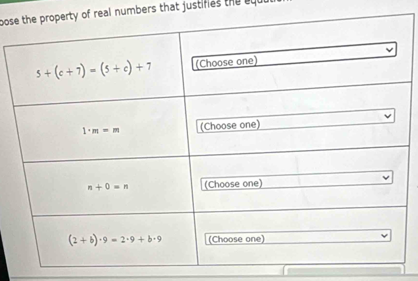 pos real numbers that justifies the equt