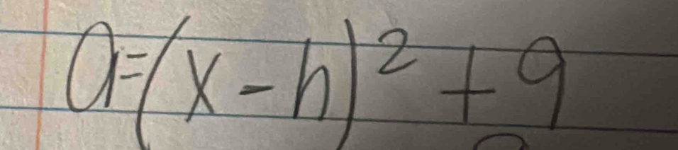 a=(x-h)^2+9