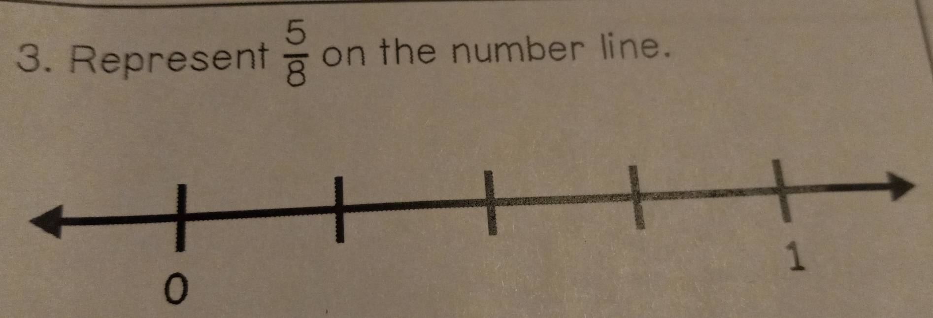 Represent  5/8  on the number line.