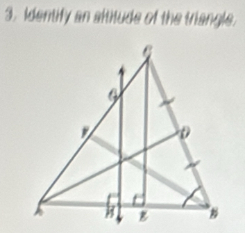 Identify an altitude of the triangle.