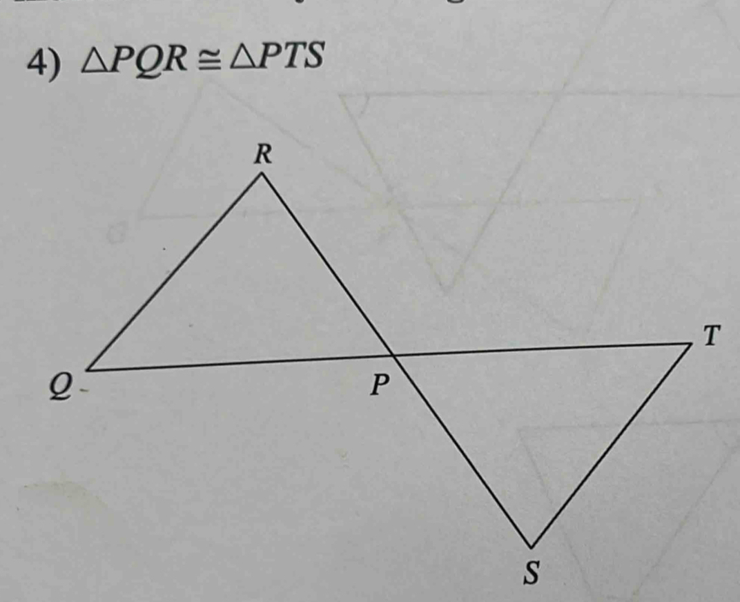 △ PQR≌ △ PTS