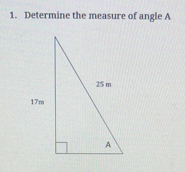 Determine the measure of angle A