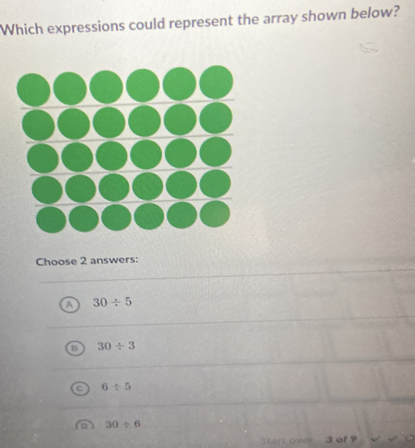 Which expressions could represent the array shown below? Choose 2 ...