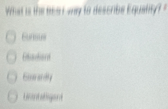 What is the besti way to describe Equality? "
Eunsus
Obadiard
Eoradly
Uant aigard