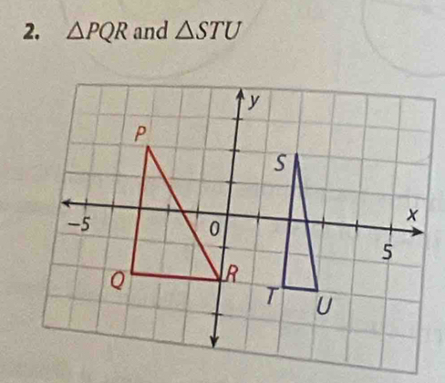 △ PQR and △ STU