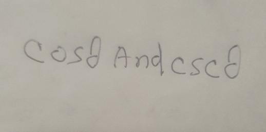 ( cos θ Andc  1/2  * 0 A =