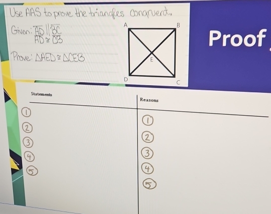 Proof 
Statements 
Reasons