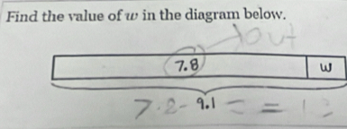 Find the value of w in the diagram below.
W