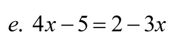 4x-5=2-3x