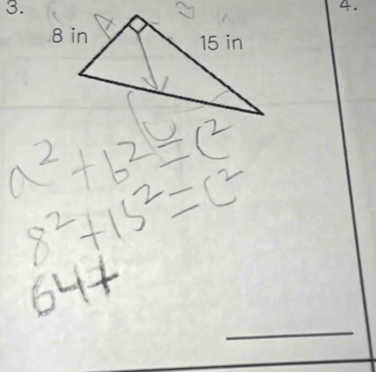 a^2+b^2=c^2
8^2+15^2=c^2
6u+