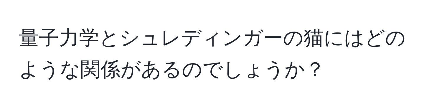 量子力学とシュレディンガーの猫にはどのような関係があるのでしょうか？