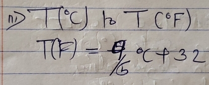 π°C) hT(^circ F)
T(F)=frac 95°C