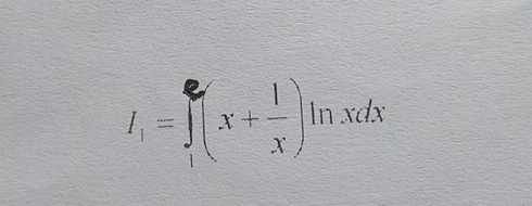 I_1=∈tlimits _1^(2(x+frac 1)x)ln xdx