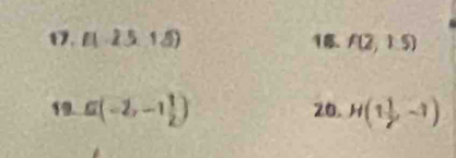 E(-25,15) 18. f(2,1.5)
19. G(-2,-1 1/2 ) 20. H(1 1/2 ,-1)