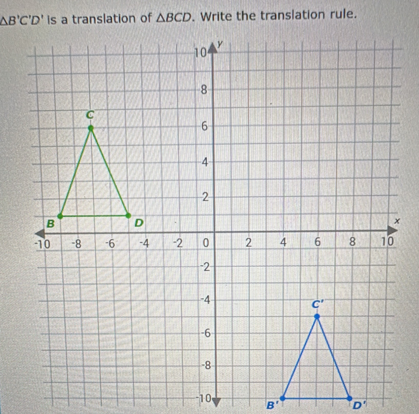 △ BCD. Write the translation rule.
B'
D'