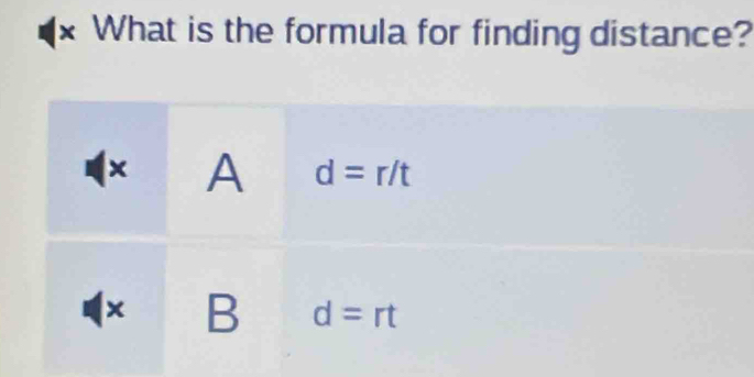 What is the formula for finding distance?