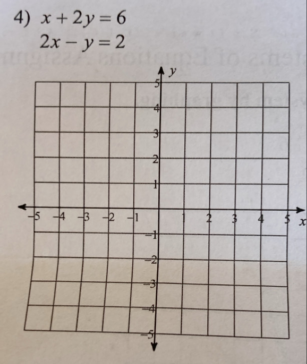 x+2y=6
2x-y=2
x