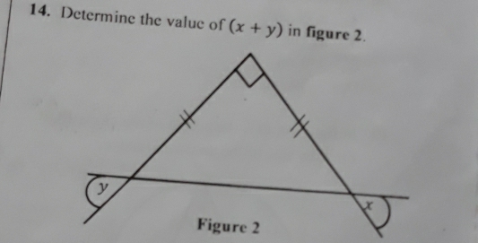 Determine the value of (x+y) in figure 2.