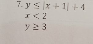 y≤ |x+1|+4
x<2</tex>
y≥ 3