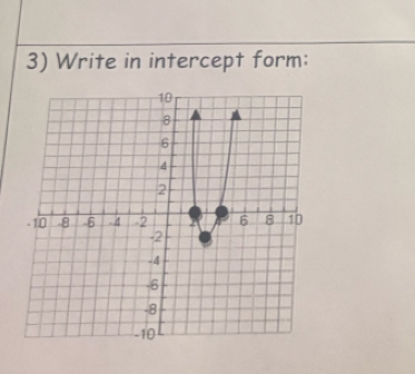 Write in intercept form: