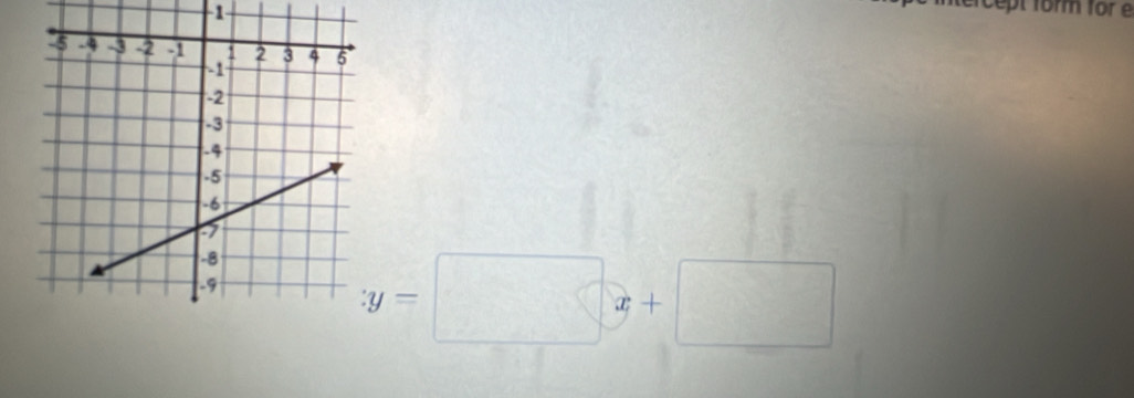 cept form for e
y=□ x+□