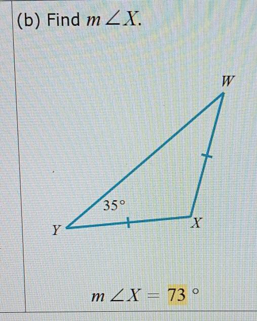 Find m∠ X.
m∠ X=73°