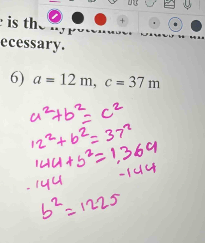 is th 
+ 

ecessary. 
6) a=12m, c=37m