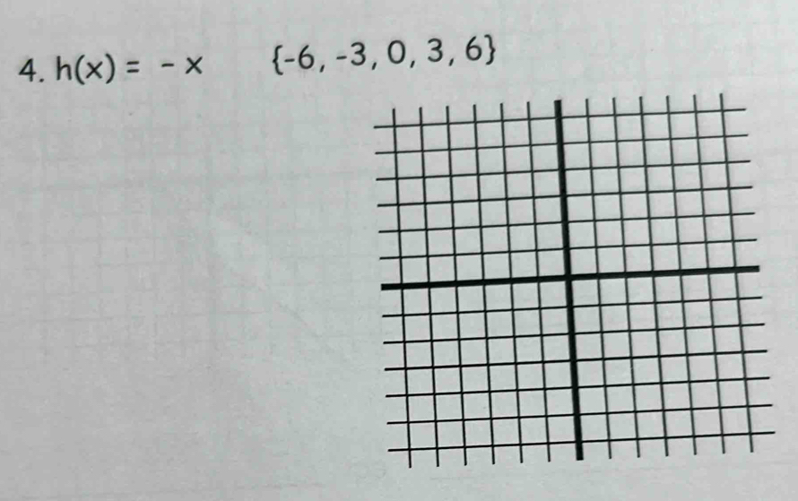 h(x)=-x  -6,-3,0,3,6