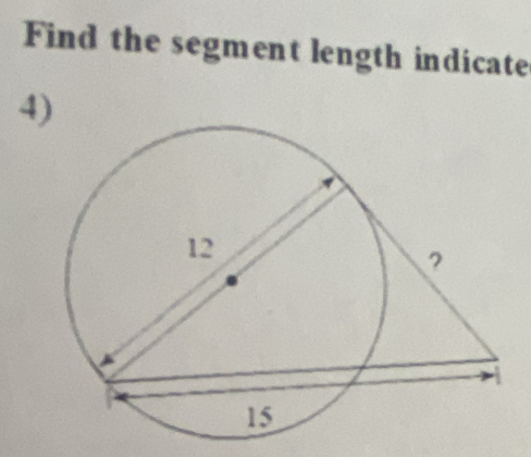 Find the segment length indicate 
4)