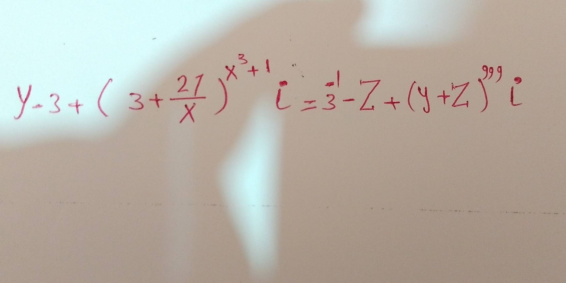 y-3+(3+ 27/x )^x^3+1i=3^(-1)-z+(y+z)^3+9i