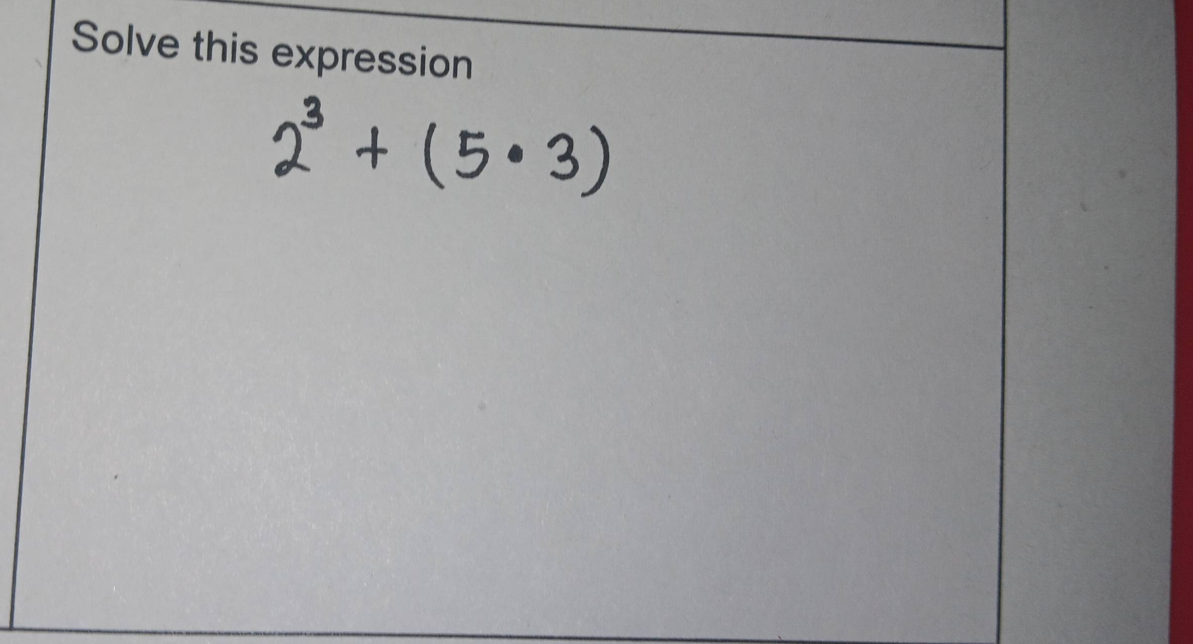 Solve this expression