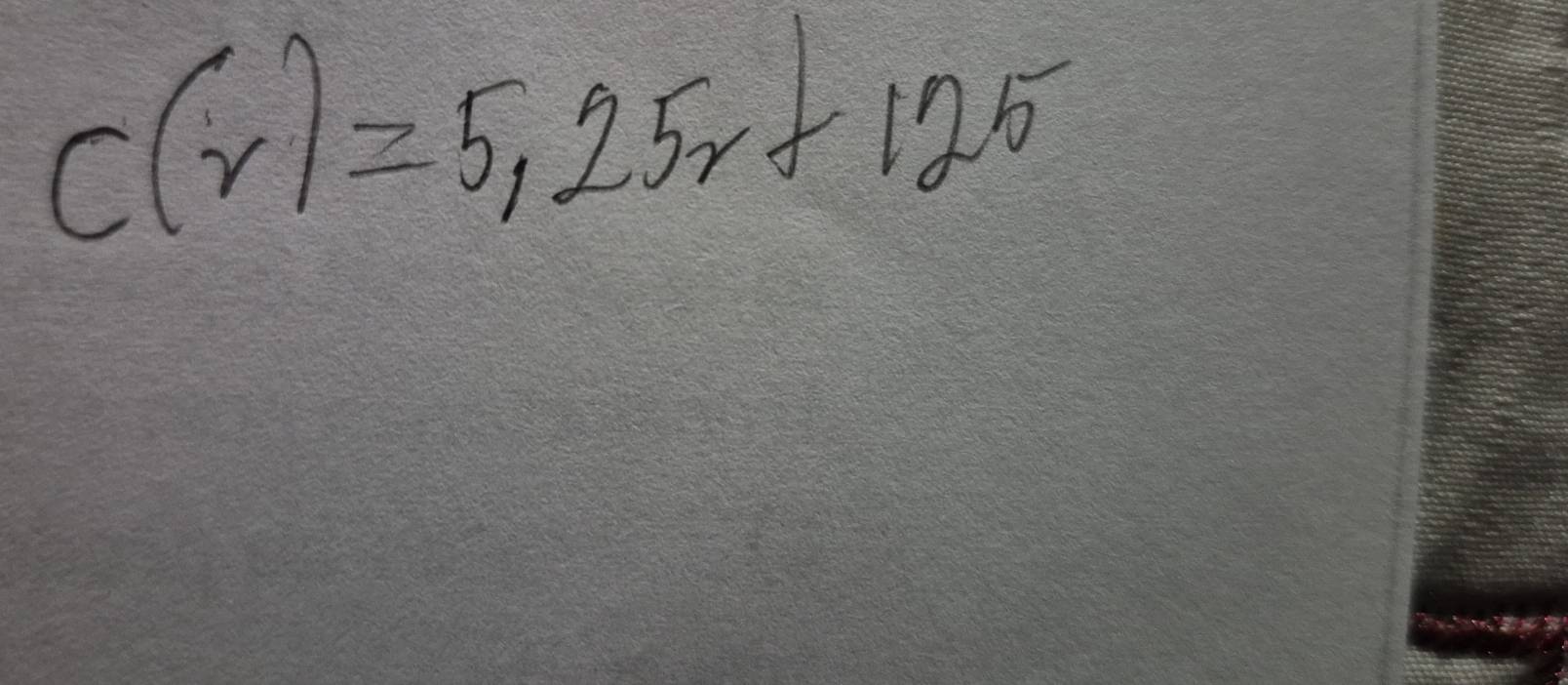 C(r)=5,25r+125