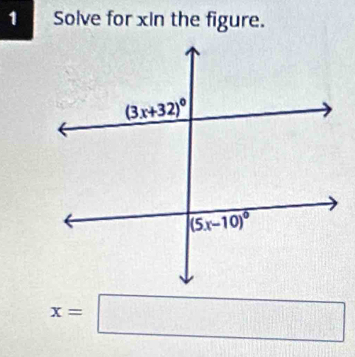 Solve for xin the figure.
x=□