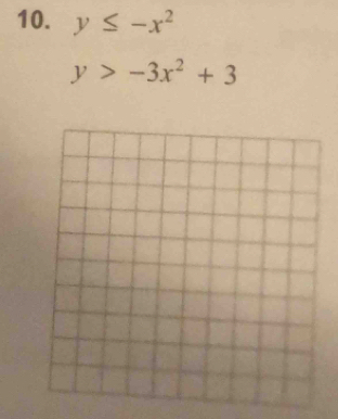 y≤ -x^2
y>-3x^2+3