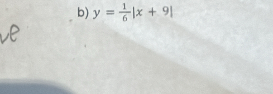 y= 1/6 |x+9|