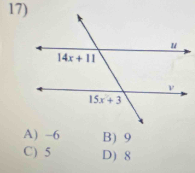 A) -6
B) 9
C) 5
D) 8