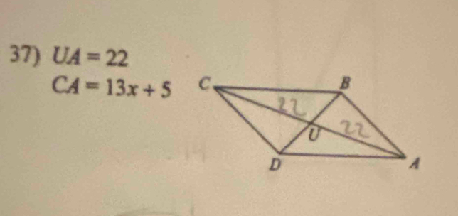 UA=22
CA=13x+5