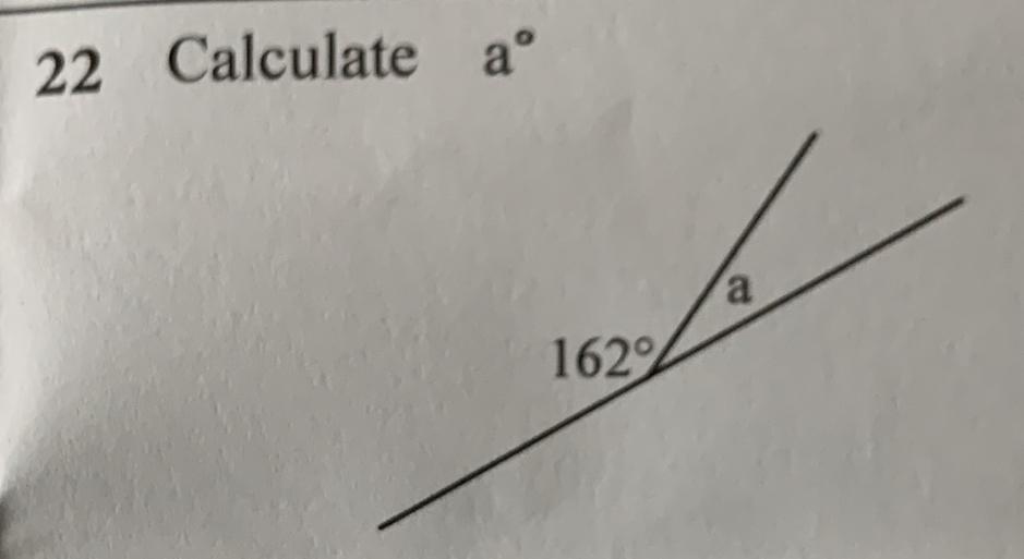 Calculate a°