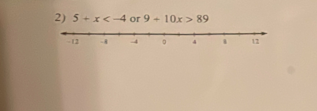 5+x or 9+10x>89