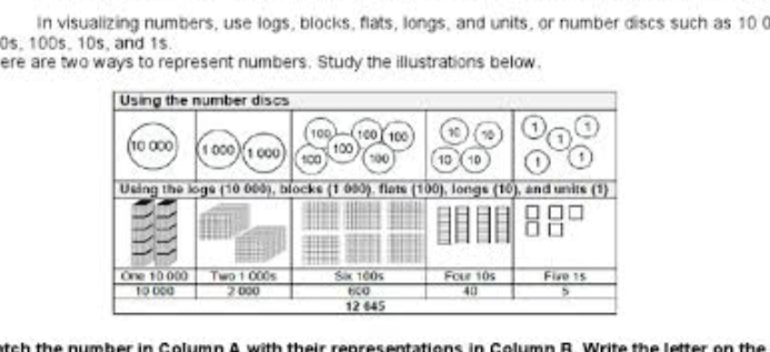 Solved: In visualizing numbers, use logs, blocks, flats, longs, and ...