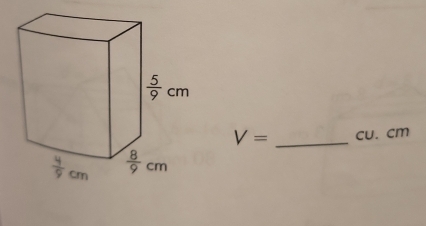 V= _cu. cm