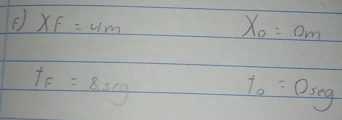 XF=4m
x_0=0m
t_F=85cm
F_0=0sec g