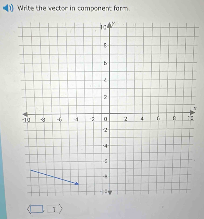 Write the vector in component form.