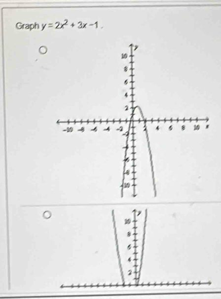 Graph y=2x^2+3x-1.