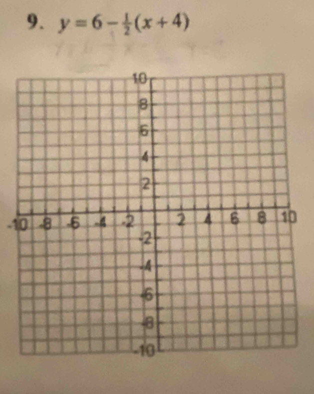 y=6- 1/2 (x+4)
1