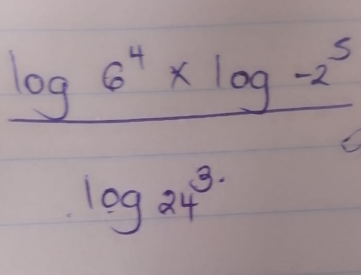  (log 6^4* log · 2^5)/log 24^3 