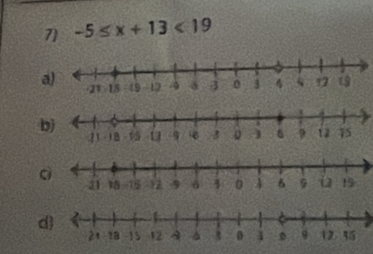 71 -5≤ x+13<19</tex>
a)
cì
d