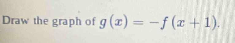 Draw the graph of g(x)=-f(x+1).