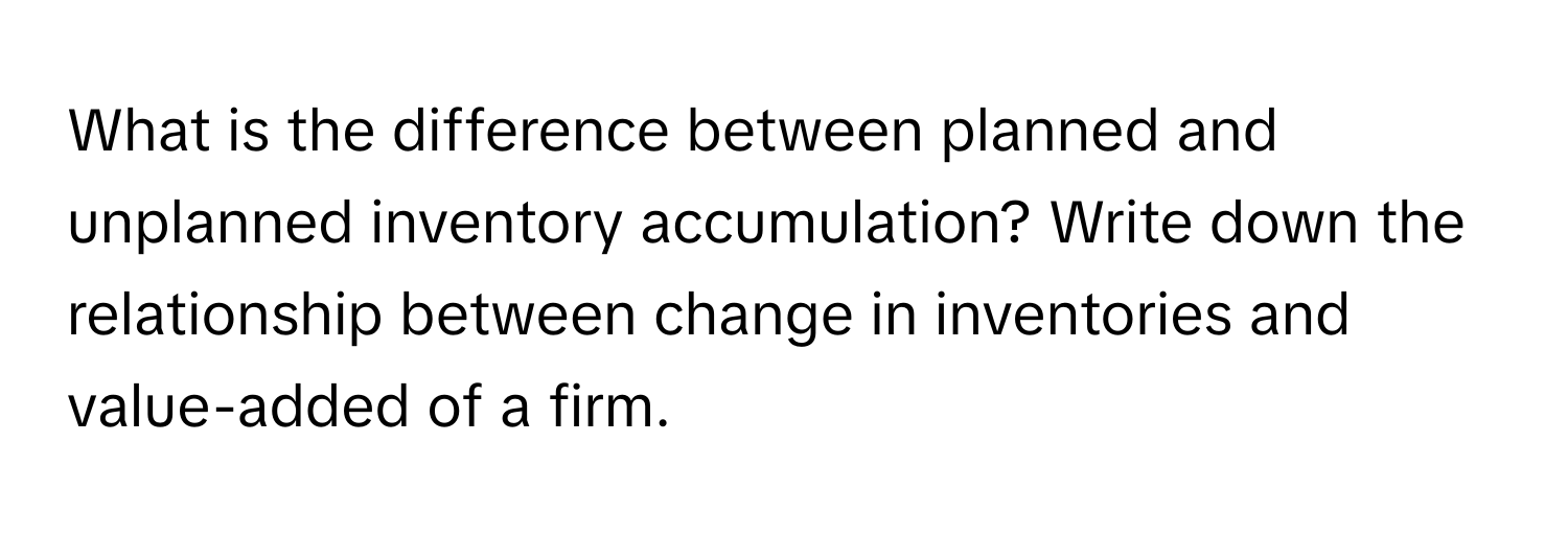 Solved: What is the difference between planned and unplanned inventory ...