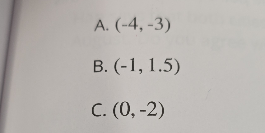 A. (-4,-3)
B. (-1,1.5)
C. (0,-2)